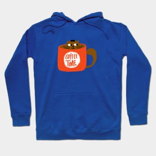 cat coffee time cup Hoodie